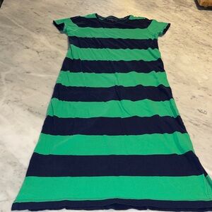 Crewcuts Navy and Green Striped Shirt